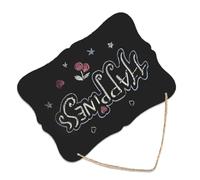 Alasum Pizarra Negra Doble Cara Reutilizable con Cuerda Colgante Tablero de Notas para Cocina y Decoración de Pared Letrero Borrable para Mensajes y Avisos