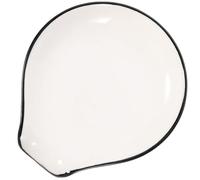 Alasum Soporte para Cucharas de Cocina de Cerámica Beige Pequeño Diseño Rústico para Evitar Que la Cuchara Ruede y Mantener la Encimera Limpia