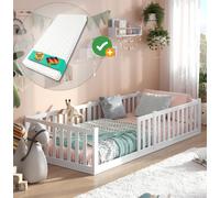 Alavya Home Cama al Suelo TITAN 80x160 Juego Completo con Colchón Infantil