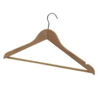 ALBA PMBASIC BO: Juego de 25 perchas de madera para ropa, con barra transversal