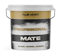 ALBACOR Pintura Blanca Interior -5KG- Exterior Máxima Cubrición, Pintura Plástica Mate para Baños Techos Fachadas Paredes, Textura lisa, Acabado Profesional