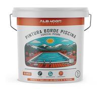 ALBACOR Pintura para Bordes de Piscinas y Piedra de Coronación - Antideslizante Especial para Renovar - Alta Resistencia (Blanco, 5 Kilos)