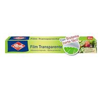 Albal Film transparente autoadherente - Papel film alimentario de corte fácil, papel de cocina transparente extra ancho para todo tipo de recipientes, con 70% materiales reciclados, 30 m x 32,5 cm