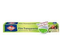 Albal Film transparente autoadherente - Papel film alimentario de corte fácil, papel de cocina transparente extra ancho para todo tipo de recipientes, con 70% materiales reciclados, 50 m x 32 cm