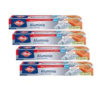 Albal Papel de Aluminio, Extra-Resistente, Fácil de Cortar, 1 Unidad (Paquete de 4)