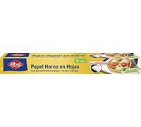 Albal Papel horno en hojas - Papel de horno antideslizante con puntos de silicona, rollo antiadherente para preparar pasteles y repostería, no se enrolla ni desliza, antigrasa, 16 hojas, 42 x 38 cm