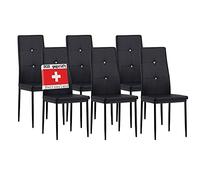 Albatros 3098 Diamond Set de 6 sillas de Comedor, Negro, SGS Tested