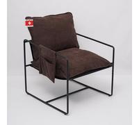 Albatros Breston - Sillón de diseño Vintage, Tejido, Color Marron, para salón, Dormitorio o como sillón de televisión