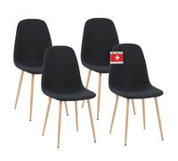 ALBATROS Juego de 4 sillas de Comedor Fano, Color Negro, Modernas y Elegantes, cómodas sillas de Cocina, sillas de Comedor o de Comedor con Aspecto Retro