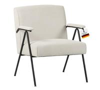 Albatros Stanford - Sillón de diseño Vintage, Funda en Color Beige, Muy cómodo núcleo de Plumas, sillón Relax para salón, Dormitorio o como sillón de televisión