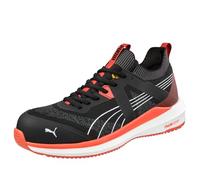 Albatros Turbo Black Red Low S1PS ESD FO HRO SR - Zapatos de seguridad ligeros para hombre, antideslizantes, sin metal, tapa de fibra de vidrio, zapatos de trabajo, negro rojo, 44 EU
