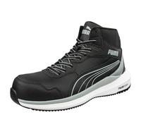 Albatros Zoom Black MID S3S ESD FO HRO SR Zapatillas de seguridad ligeras para hombre, antideslizantes, sin metal, tapa de fibra de vidrio, zapatos de trabajo, Negro , 43 EU