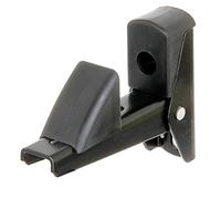 Alberts 307752 Tope para postigos y puertas, De cierre automático, Aluminio, barnizado en negro, Distancia tope - placa 15-50 mm