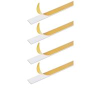 Alberts 424039 Barra plana, autoadhesiva, aluminio, blanco, 1000 x 30 x 2 mm, juego de 4 unidades