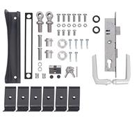Alberts 678128 Juego de accesorios Flexo, para puerta sencilla, hasta 1200 mm de altura, acero bruto, galvanizado antracita plastificado RAL 7016