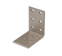 Alberts 821746 DURAVIS® Escuadra de ángulo perforada, Con doble recubrimiento beige perla RAL 1035, Tamaño 60 x 60 x 40 mm, Juego de 50