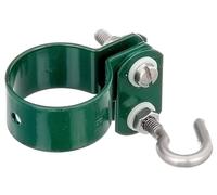 Alberts 859183 Abrazadera para la fijación bilateral de barras tensoras de cercado, Ø de la abrazadera: 38 mm, Galvanizada, recubrimiento plástico verde, Ø de la abrazadera 38 mm, Juego de 10