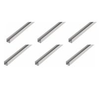 Alberts Juego de 6 perfiles en U, aluminio, natural, 1000 x 15 x 20 mm