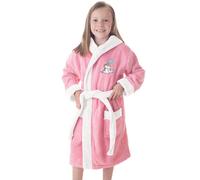Albornoz Infantil de Niña con Capucha y Bolsillos, Algodón 100% Blanc Unicorn ROSA Size 2/4 years
