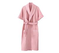 Albornoz para hombre, sauna, ligero, con cuello de pico, camisa de tiempo libre, kimono de longitud media, ajuste holgado, pijama, transpirable, parte superior, monocolor, cómoda, ropa para el hogar