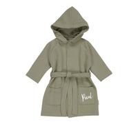 Albornoz Pure Olive – Albornoz infantil suave y acogedor – 74/80 / Con nombre
