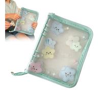 Álbum de tarjetas, fundas transparentes impermeables A5, con 20 páginas reemplazables de 4 compartimentos, carpeta de fotos con impresión de estrellas, para estudiantes adultos, amantes del anime