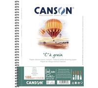 Álbum espiral de 30 hojas C de grano A4, 180 g/m², grano fino blanco natural