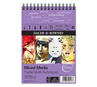 Álbum Espiral ideal para Técnicas Mixtas DALER ROWNEY Dr.Optima, de Formato 14,8 x 21 cm, con 30 Hojas de Papel de 250 g/m2 de Grano Fino