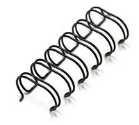 Albyco - Wire-O Encuadernadora Espiral - Anillas Espiral Metalico- Lomos de encuadernacion - 9,5 Milímetros, 6/16 pulgada - Hasta 65 Hojas - Paquete de 100 Piezas - Negro - Paso de 3:1