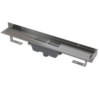 ALCA APZ1016-650: Canal de pared y suelo con borde para rejilla completa, desagüe vertical