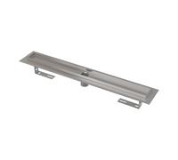 Alca - Canaleta de ducha 95 cm, con borde para rejilla perforada, sin tapa antiolores, acero inoxidable APZ2001-950
