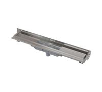 Alca - Canaleta de ducha Flexible Low 115 cm, con fijación ajustable a la pared, desagüe vertical, acero inoxidable APZ1104-1150