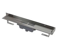 Alca - Canaleta de ducha Wall 95 cm, con cuello fijo a la pared, desagüe vertical, acero inoxidable APZ1016-950