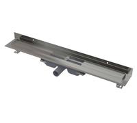 Alca - Canaleta de ducha Wall Low 75 cm, con borde para rejilla completo y fijación a la pared, acero inoxidable APZ116-750
