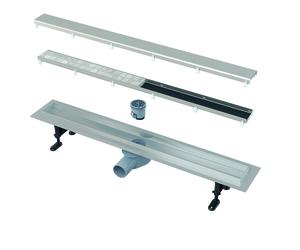 Alca Double Fit&Go desagüe lineal con rejilla 75 cm acero APZ13-DOUBLE9-750