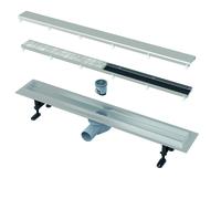 Alca Double Fit&Go desagüe lineal con rejilla 85 cm acero APZ13-DOUBLE9-850