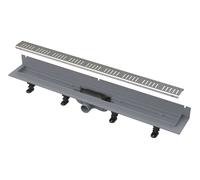 Alca - Plato de ducha Wall 75 cm, con borde para rejilla completa y fijación fijo a pared, acero inoxidable mate APZ30-750M