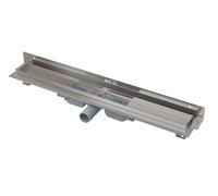Alca - Plato de ducha Wall Low 85 cm, con borde para rejilla completo y fijación a la pared, acero inoxidable APZ116-850