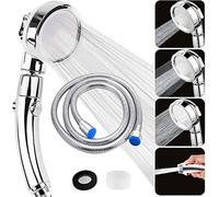 Alcachofa de Ducha, Alcachofa Ducha Alta Presión con Manguera 2M,Cabezal Ducha de Baño con 3 Modes Ajustables y Botón de Parada Agua,Universal Ducha de Mano Ahorro de Agua, Extraíble Rotación de 360 °