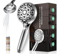 Alcachofa de Ducha con Filtro, Ducha de Mano de Alta Presión con Filtración Multicapa, 10 Modos, Antical y Ahorro de Agua, Cabezal Presurizado para Baño y Mascotas (G1/2)