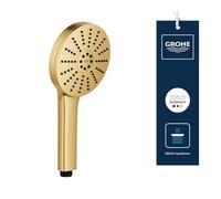 Alcachofa de Ducha GROHE Vitalio Joy+ 120, 3 chorros: Lluvia, Jet, Booster (Ø120mm, ahorro 6,3 l/min, antiquemaduras, montaje universal), Oro, 134863GN00