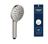 Alcachofa de Ducha GROHE Vitalio Joy+ 120, 3 chorros: Lluvia, Jet, Booster (Ø120mm, ahorro 7,9 l/min, antiquemaduras, montaje universal), Supersteel, 134864DC00