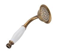 Alcachofa De Ducha Vintage Bathroom Shower Head Ceramic Brass Wall Mounted Bath Faucet Sprayer Hardware Accessory Hand Showerhead(Antique Brass B)