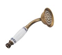 Alcachofa De Ducha Vintage Bathroom Shower Head Ceramic Brass Wall Mounted Bath Faucet Sprayer Hardware Accessory Hand Showerhead(Antique Brass C)