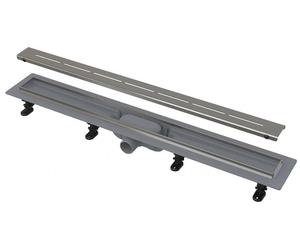 Alcadrain APZ18: Canal de ducha simple con borde de acero inoxidable para rejilla perforada, 650 mm