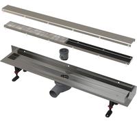Alcadrain APZ23-DOUBLE9: Canal de ducha de pared "Fit and Go" con borde