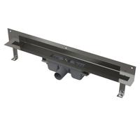 Alcadrain APZ5-SHADE: Sistema de desagüe para empotrar en la pared, con cubierta de acero inoxidable cepillado, 950 mm