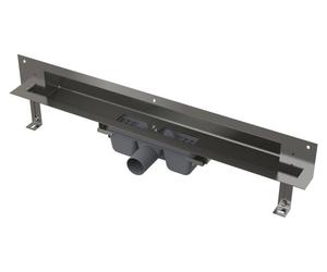 Alcadrain APZ5-SHADE: Sistema de desagüe para empotrar en la pared, con cubierta de acero inoxidable cepillado, 950 mm
