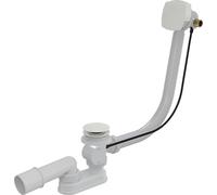 Alcadrain: Juego de desagüe y desbordamiento para bañera, automático, con función de llenado, blanco brillante, 80 cm