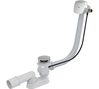 Alcadrain: Juego de desagüe y desbordamiento para bañera, automático, con función de llenado para bañeras de paredes gruesas, metal, 80 cm